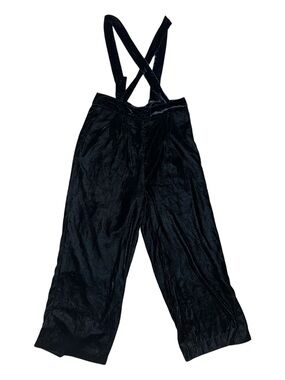 Frank And Oak Medium Dark Navy Blue Velvet Jumpsuit Overalls Pants Wide Leg